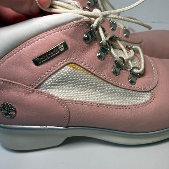 Timberland Genuine Leather Hiking Field Boots Pink Women's Size 8 - Picture 10 of 11